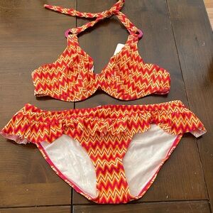 NWT Curvy Kate Shockwave Skirted Brief (US 14) and Halter Bikini Top 38DD